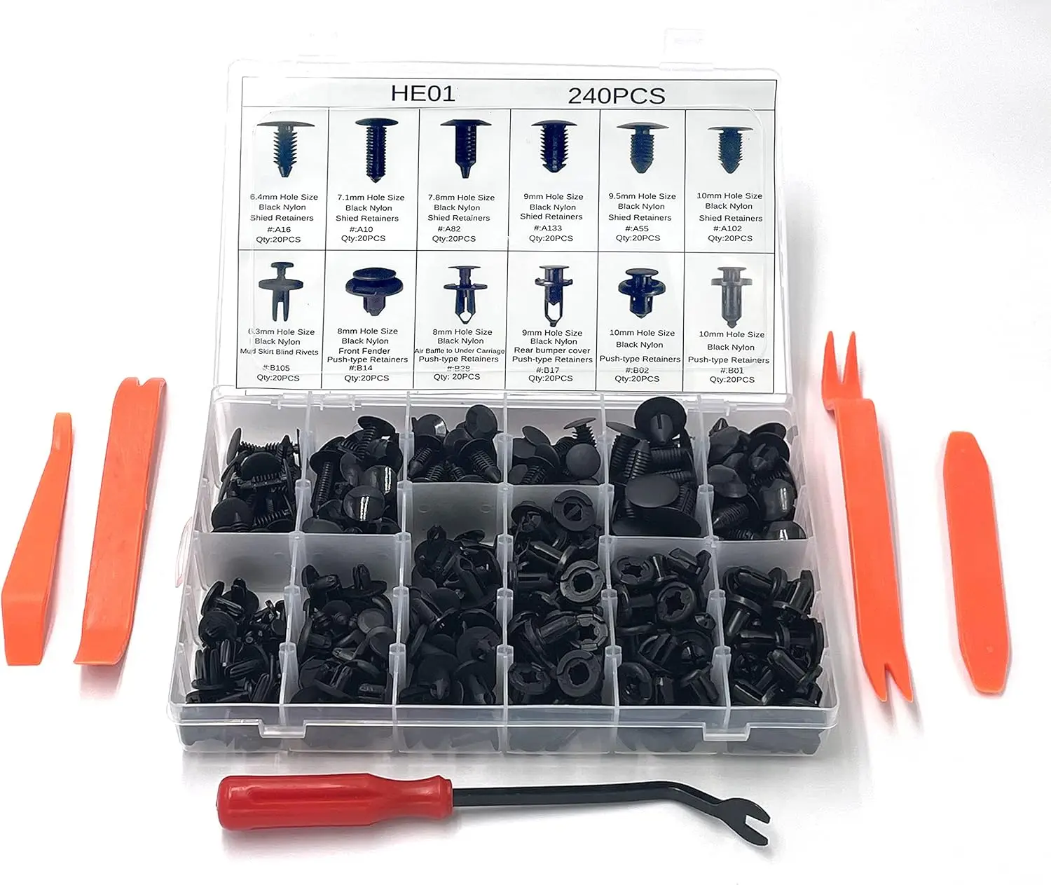 New Auto Fasteners Assortment Car Push Retainer Clips Nylon Bumper Fender Rivets Fasteners Remover