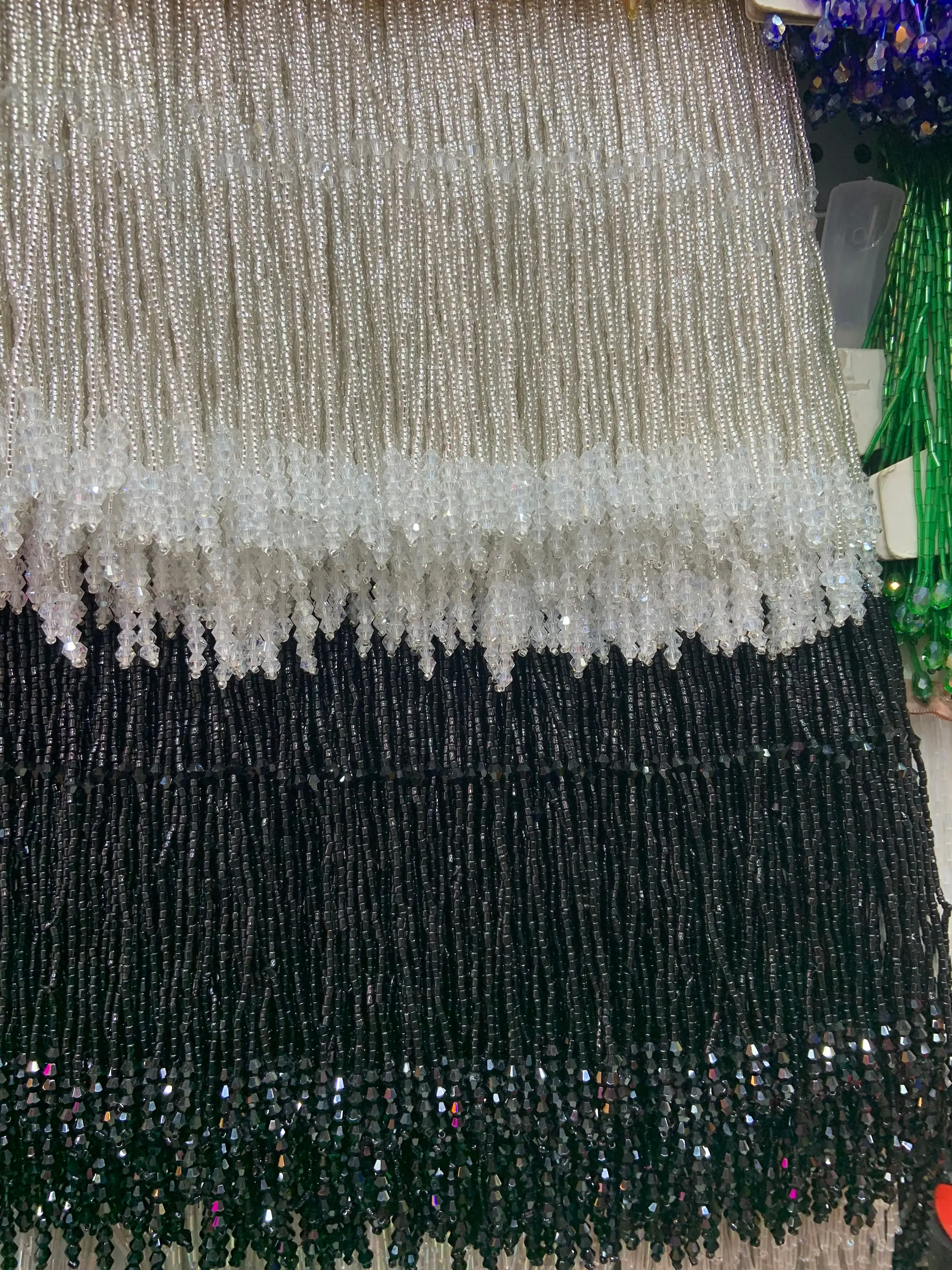 Wholesale Handmade Delicate Bead Fringe Trim Crystal Beaded Dress Tassel  Fringe