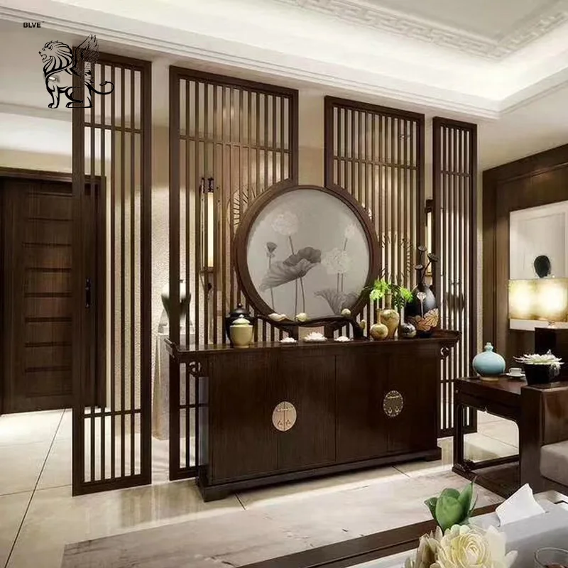 Wholesale Home Decor Metal Art Stainless Steel Transparent Screen Room Divider