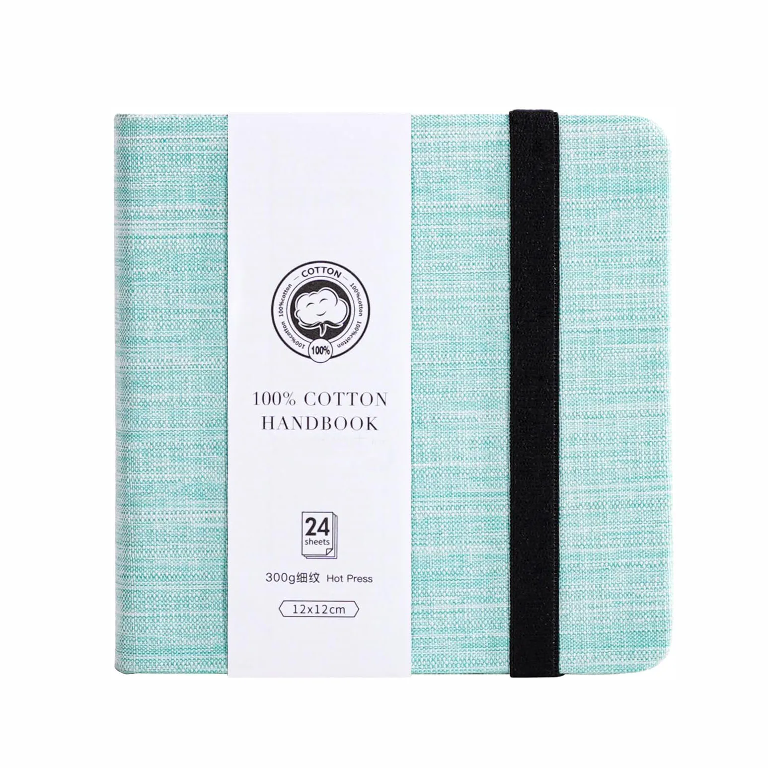 XinyiArt гладкая текстура светло-зеленая Акварельная подложка 12x12 см горячая пресс 100% хлопковая 300 GSM мини-Дорожная цветная книжка для рисования