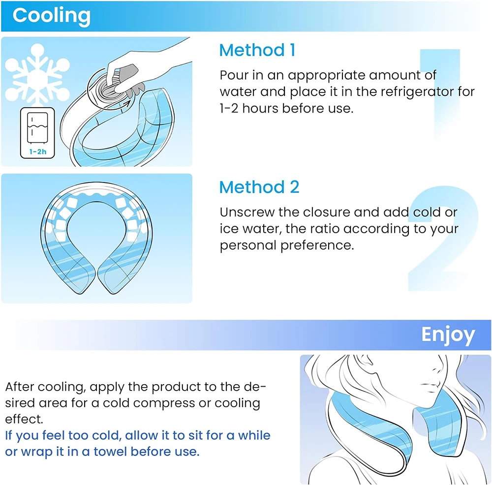 new design wholesale custom neck ice pack reusable wearable cooling neck wraps ice neck cooler tube ring