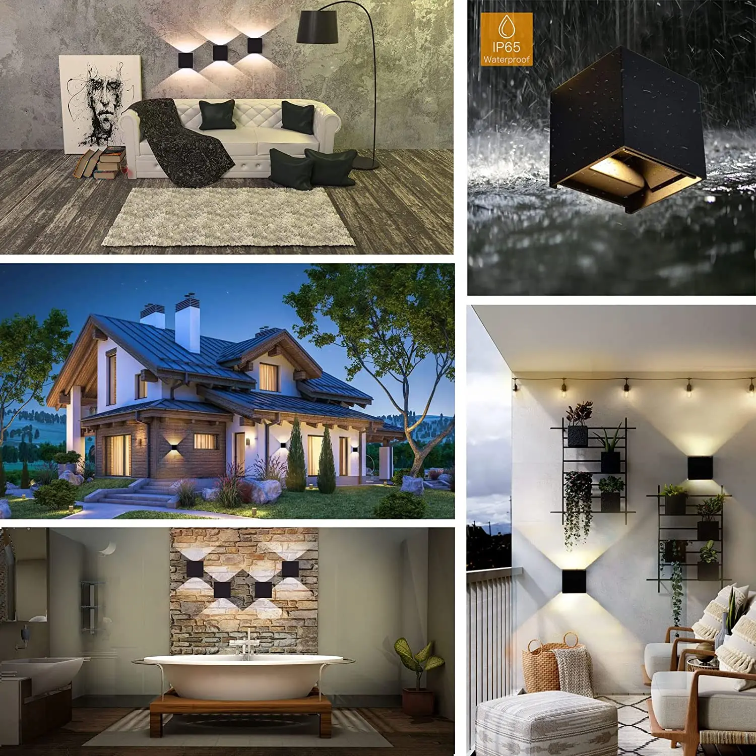 Modern LED Up/Down Wall Cube Light – Indoor Sconce For Bedroom, Living Room, Hallway