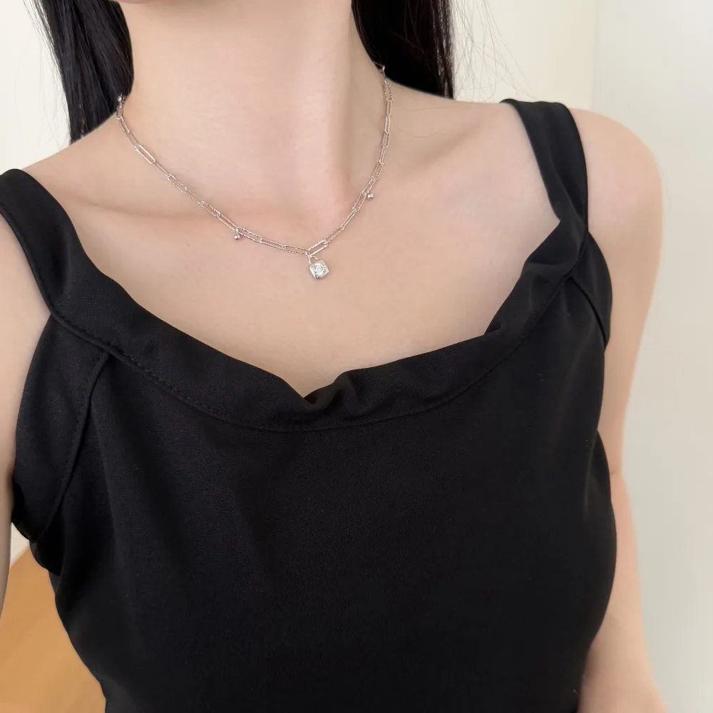 KAKODIY trendy design 925 Sterling Silver rhodium 18K gold plated chain 5A zirconia pendant necklace daily wear detail 1