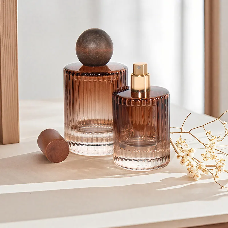 Gift Luxury 30ml 50ml 100ml Custom Gradient Color Amber Refillable Perfume  Glass Spray Bottle with Cap