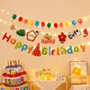 Ballon + Guirlande d'anniversaire + Chapeau coloré + 2 lumières LED