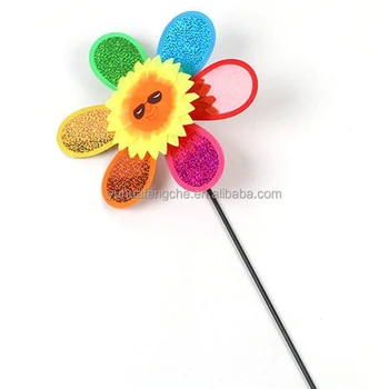 Wholesale Factory Direct 32cm Windmill Toy Single-Sequined Plastic Outdoor Garden Patio Decoration for Children