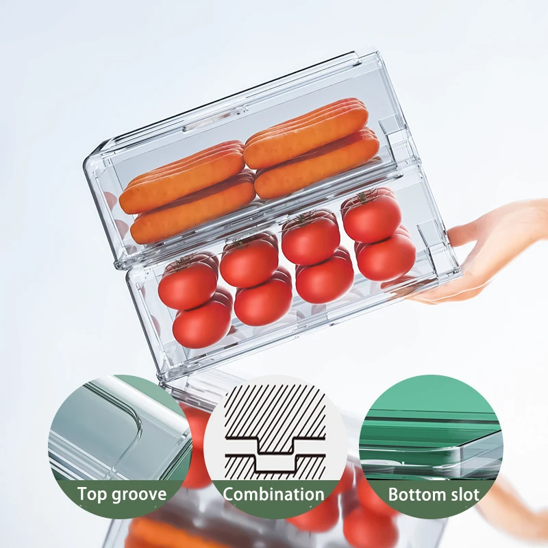 MDesign Schubladenbox 2er-Set – Stapelbare Küchen Organizer & Kühlschrankbox Durchsichtig Für Snacks, Nudeln & Gemüse MDesign Schubladenbox 2er-Set – Stapelbare Küchen Organizer & Kühlschrankbox Durchsichtig Für Snacks, Nudeln & Gemüse