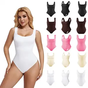 Seamless Thread Vest Waist Shaping Square Collar Jumpsuit Women's Underwear Plus Size Shapers
