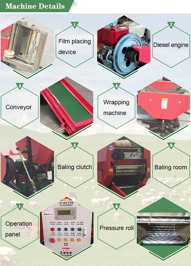 Silage Packing Machine Sticker 50kg Mini Automatic Corn Silage Baler for Sale in Pakistan