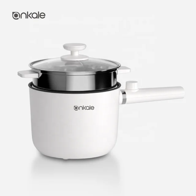 Ankale 110V 220V Electric Cooker Mini Cooking Pot Nonstick Coating Double Layer Multi function Smart Electric Cooking Pot