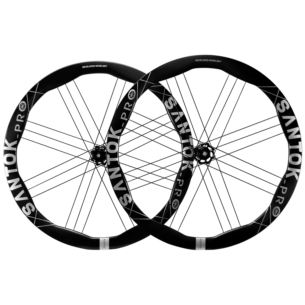 SANTOK 700C Wave Carbon Wheel Set Suitable for HG and XDR Freehub Tubeless Compatible
