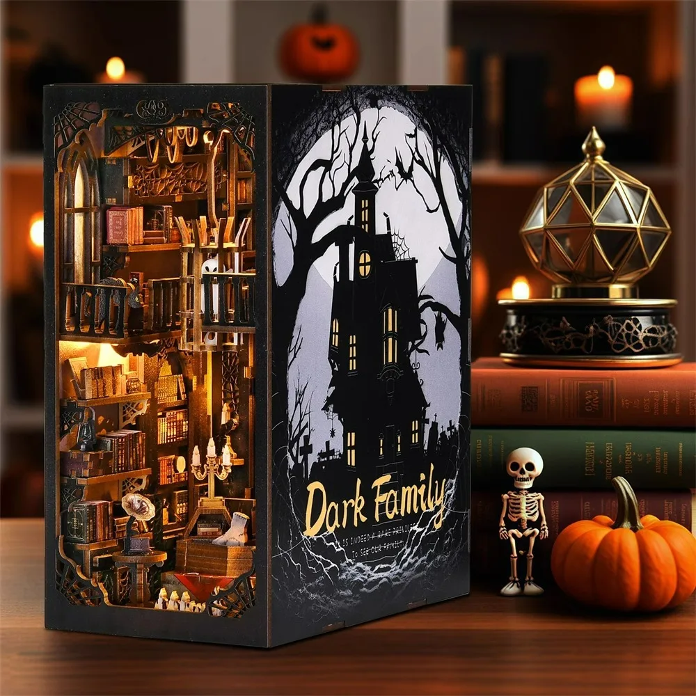 Book Nook Wooden Puzzle Kit - 3D Miniature Bookshelf Model, Fun DIY Project & Thoughtful Gift Idea