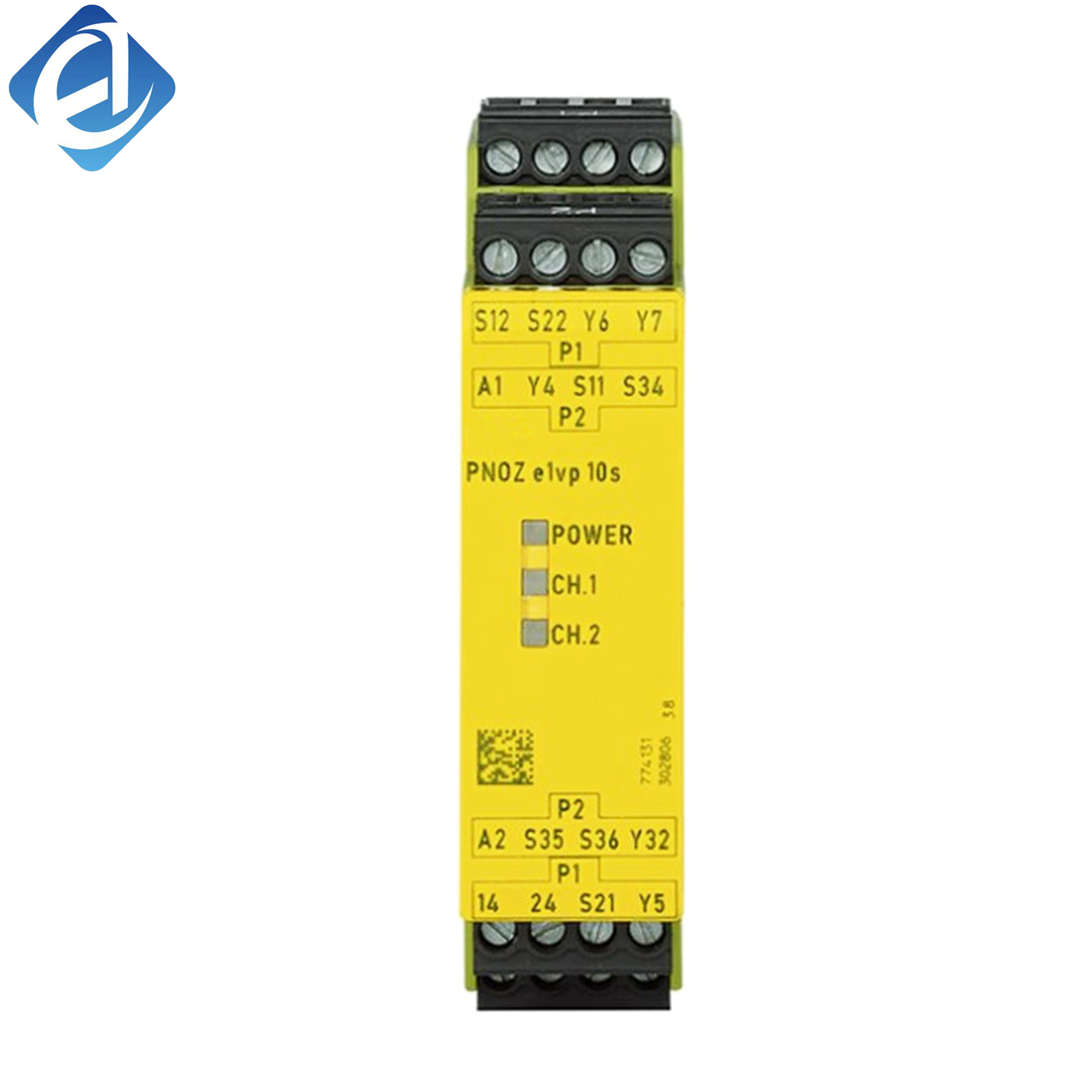 New Original 750105 Safety Relay, PNOZsigma Series. Applied to industrial machinery emergency stop and safety door monitoring. 24VDC voltage, compact design, DIN rail installation, reliable contact output, 