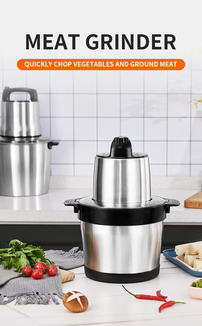 High Speed Glass Bowl Yam Pounder 1000W Mixer Stand Large Onion 6L Electric  Free Sample Four in One Resturants Food Processor - China Meat Chopper and  Meat Grinder price