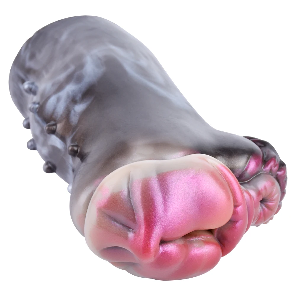 GEEBA Silicone Furry Style Men's Masturbator Cup Pocket Pussy with Penis Friction Massage Stimulator Sex Toys for Male Use