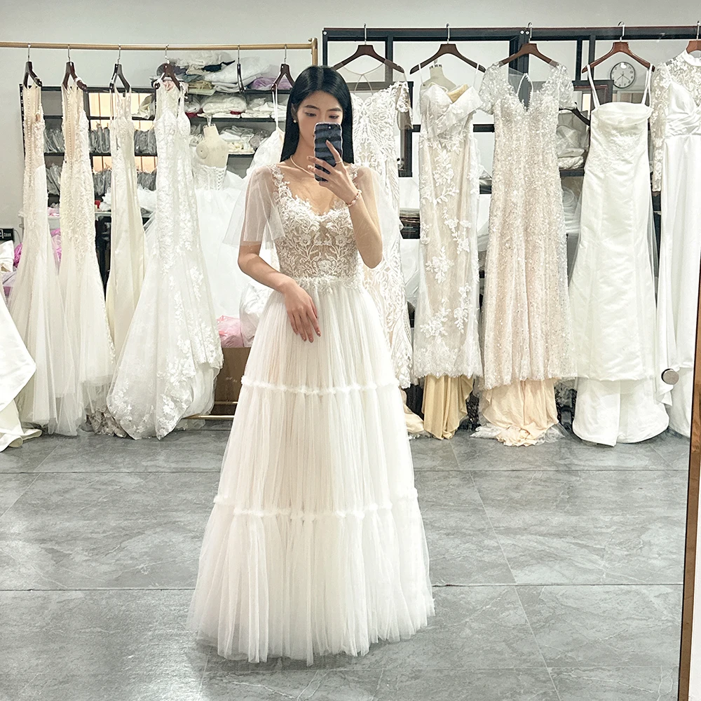 Jancember LSSG097 Princess Flare Sleeve Pattern Wedding Dresses| Alibaba.com