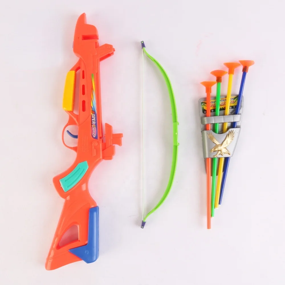 children outdoor sport bow and arrow toy plastic toy gun with bo
