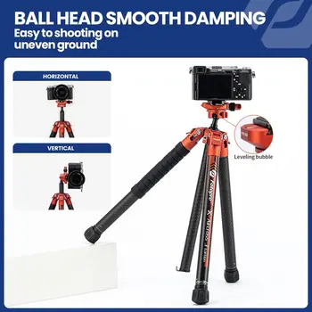 Ultra Light Portable Professional Travel Carbon Fiber Tripod for Camera DSLR 62 Inch Lightweight Travel Camera Tripod detail image
