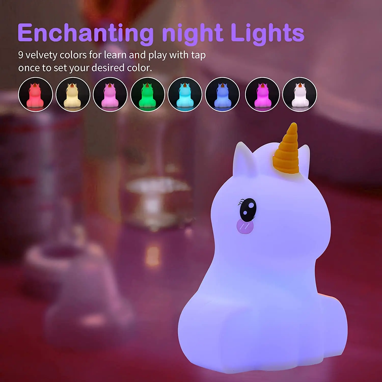 Small Colorful Touch Sensor Animals Led Kids Lamp Baby Sleeping Night Light  for Bedroom Desk Decor