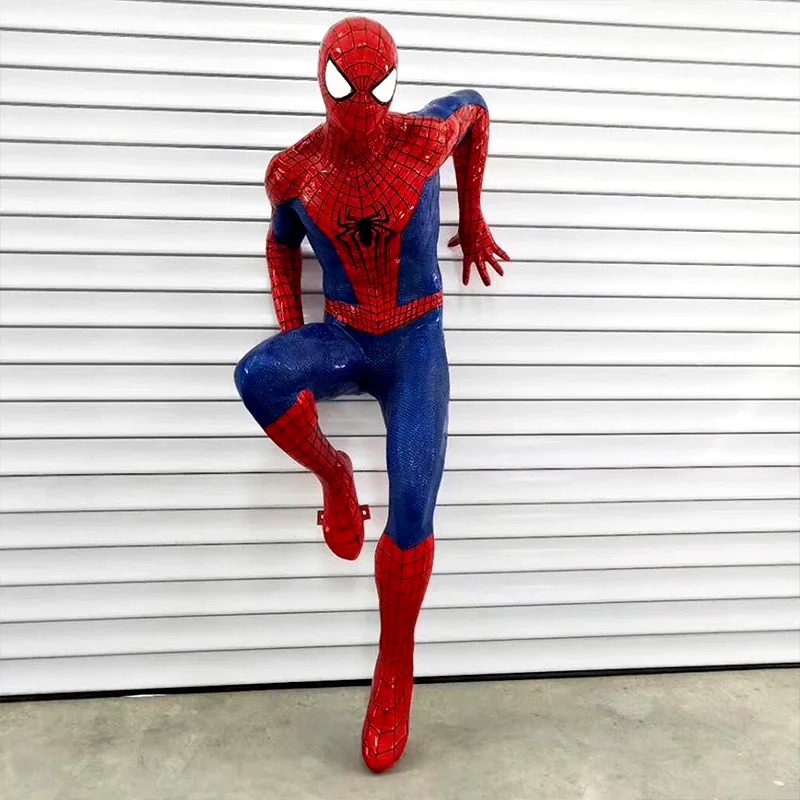 Life Size Resin Cartoon Movie Character Sculpture Fiberglass Spiderman