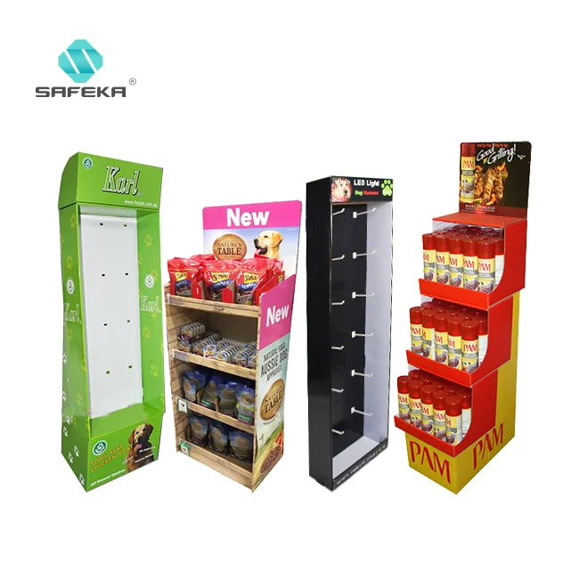POP Corrugated Pet Store Display Cardboard Treat Stand Corrugated Display for Dog Treats
