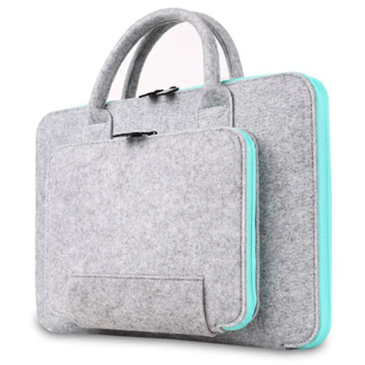China factory felt case with zipper pocket felt bag for ipad and laptop