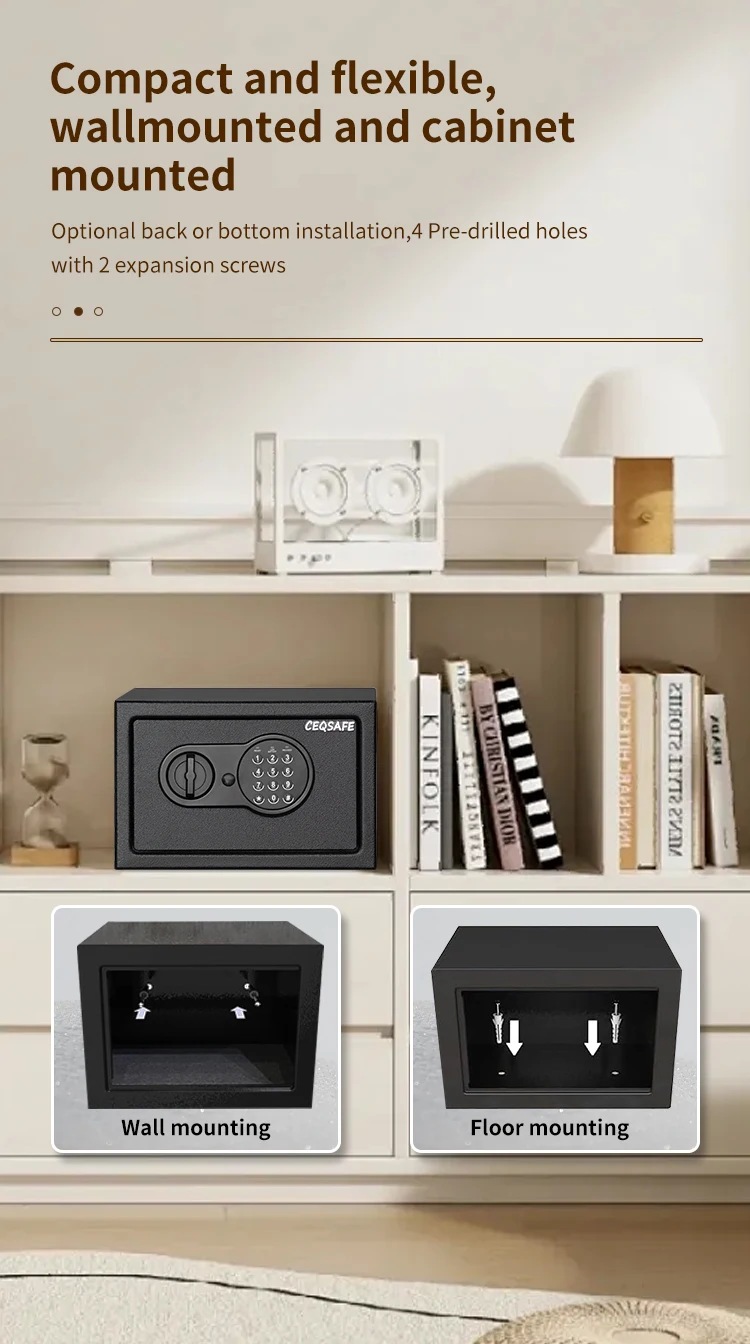 CEQSAFE  Digital Safe Box Steel Safes Money Bank Mini Household Password Key OEM Safety Security Box factory