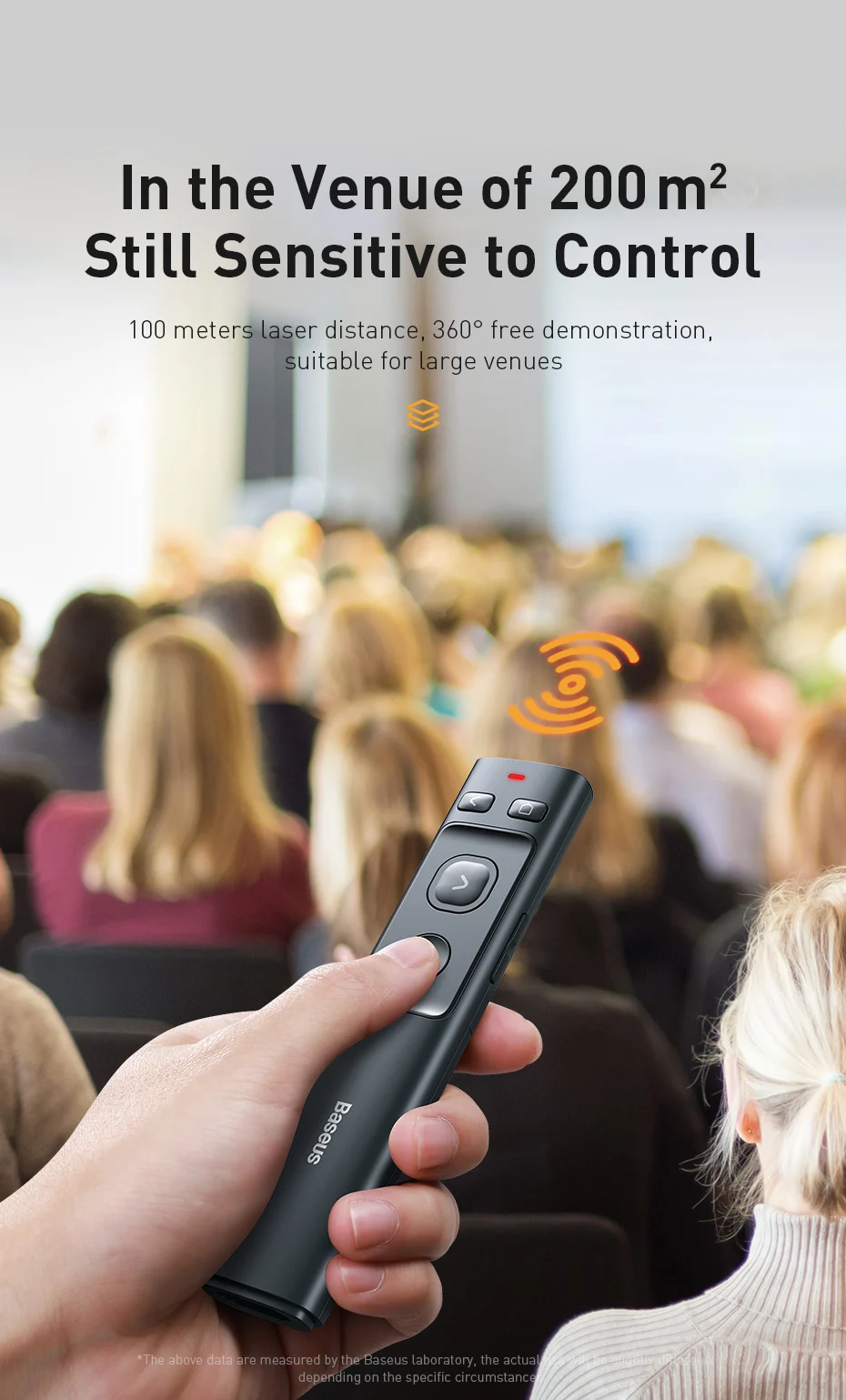 Baseus 2.4GHz Wireless Presenter Remote Controller Red Light Pen USB Control Pen For  Win 10 8 7 XP Projector PowerPoint PPT 7