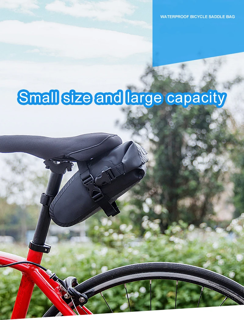 500D PVC Faltbare Leichte Fahrrad-Satteltasche Reparatur-Werkzeugset  Wasserdichte Fahrradtasche fr Sattelsttze