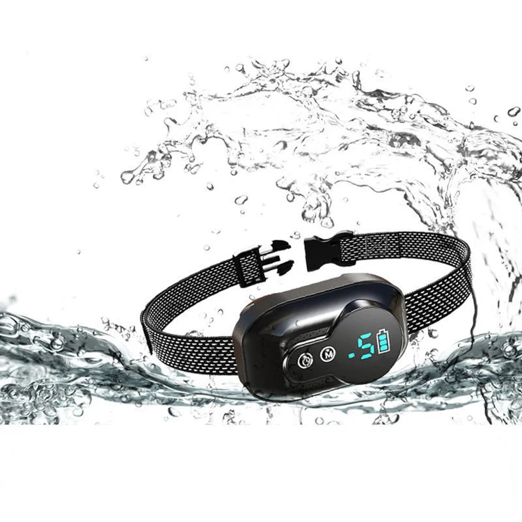 IP67 Waterproof Big LCD Display Electric Dog Bark Collar 2H Charging Long Standby 5 Levels Dog Anti Barking Collar Non Shock