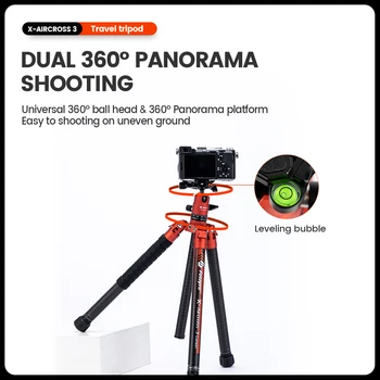 Quick Expand Locked Photography Carbon Fiber Tripod Carbon Fiber Camera Tripod 360 Panaroma Dslr Travel Tripod detail image