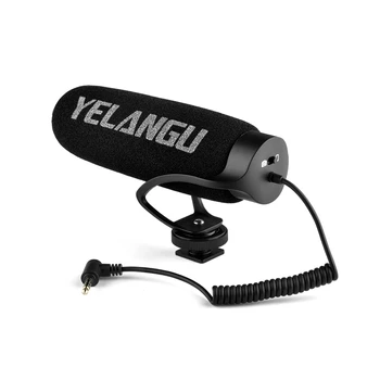 YELANGU  Recording Mic Microphone Wired Anti-noise Microphone for Cameras and Smartphones
