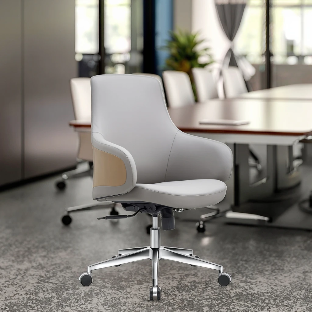 Adjustable Posture Modern Leather Lift Chair Breathable Surface 3-Position Lock Ergonomic Executive Workstation Seating 2