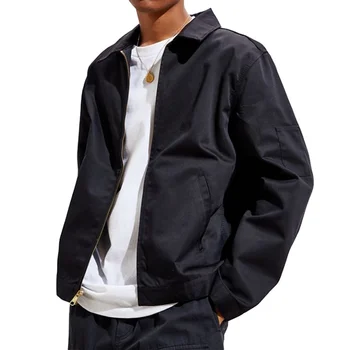 Wholesale customized logo 100% cotton mens fashion work jackets with sleeve pocket