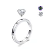 A ring + 1 white 1 colorful zircon