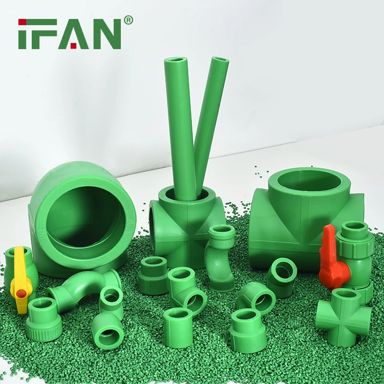 IFAN Green Color PPR Pipe Fittings 1/2"  PPR Elbow 32- 110mm PPR Fittings Elbow