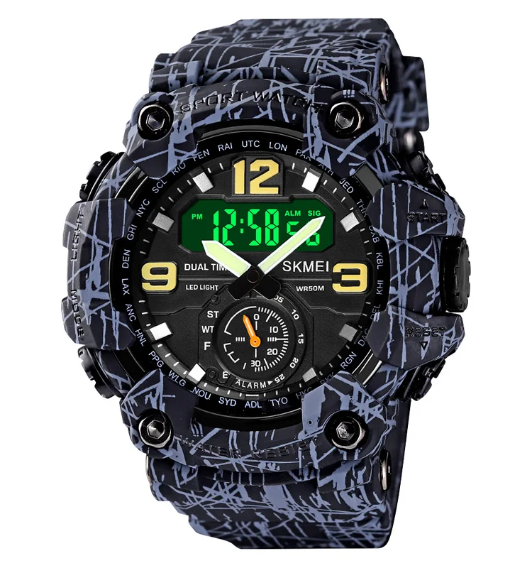 Dual Time Analog Digital Watch for Men Sports Waterproof Skmei - Main Image