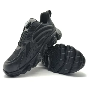 Men's Lightweight Cross-Border Safety Shoes Fly-Knit Mesh Rotating Buckle Eva Outsole Soft Anti-Smash Anti-Puncture Sole Casual
