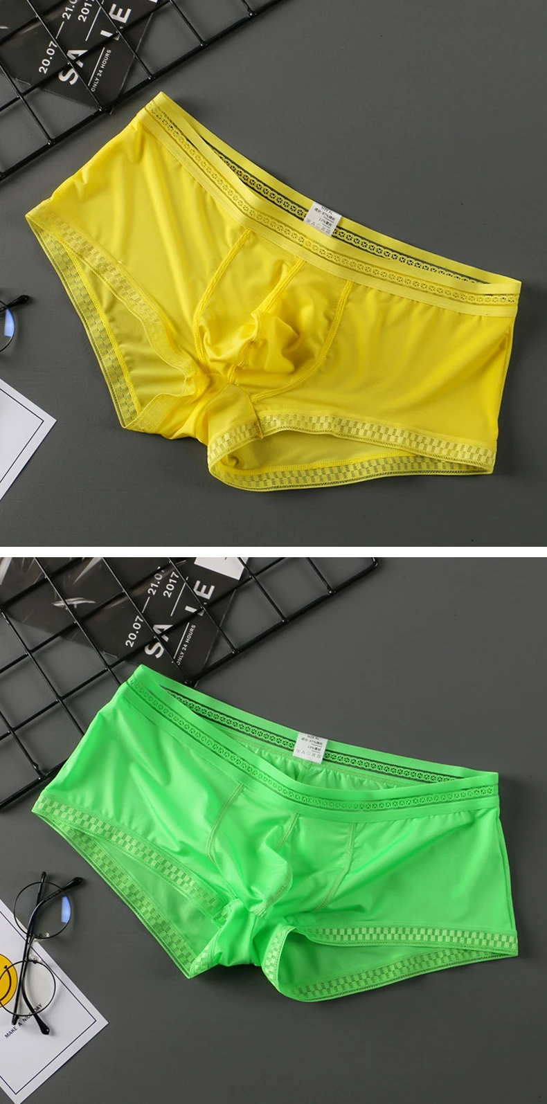 New Style Summer Breathable Smooth Ice Silk Men's Underwear Boxer ...