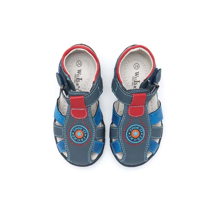 Лидер продаж 2020, дышащие сандалии GENGWEIYUN для мальчиков, уличные Нескользящие Детские спортивные сандалии с закрытым носком