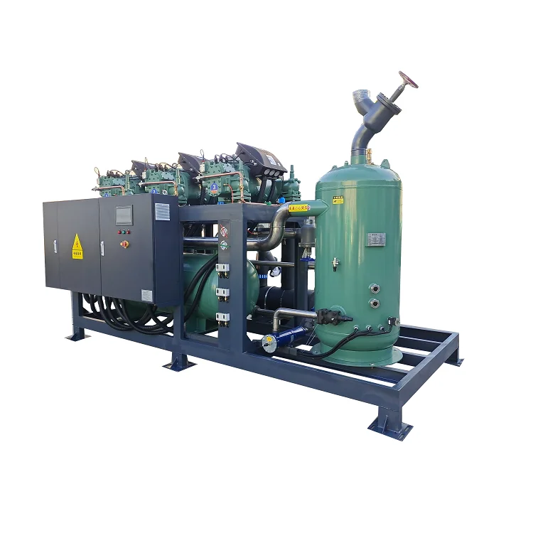 China Supply 4 Parallel Compressor Condensing Unit 40/75HP Screw Compressor Air-cooled Refrigeration Unit of Bitzer Freezer Room