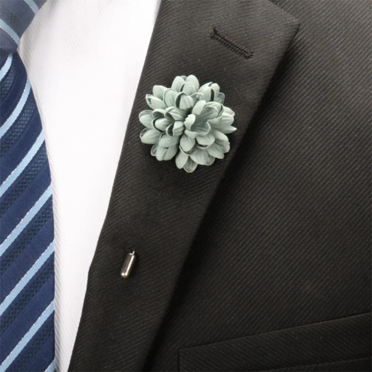 Promotional custom designer anniversary wedding brooch flower lapel pins for men suit factory