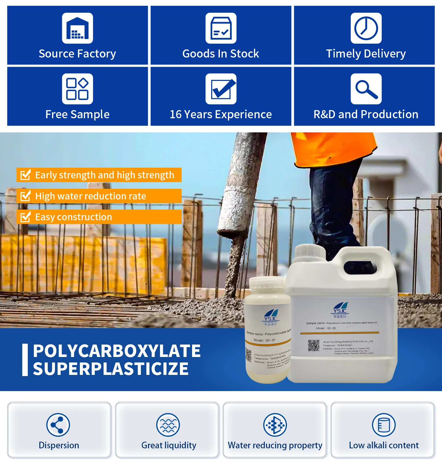 Construction Chemical in Cement High Water Reducing Agent PCE Concrete ...