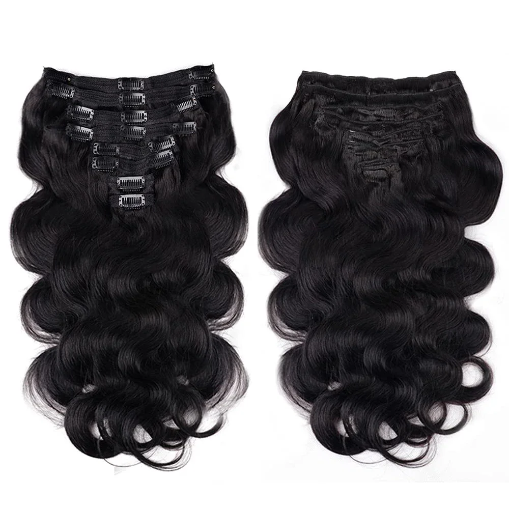 Body Wave Clip In Echthaar Extensions Vollkopf Remy Brasilianisch_voghion.com