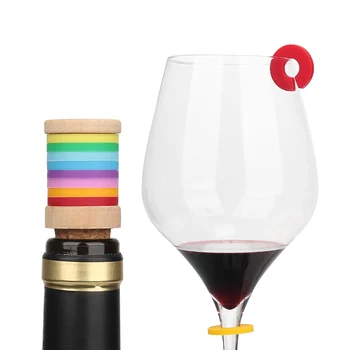 Fun Cocktail Accessories Reusable Cute Identifier Silicone Wine Beer Glass Drink Markers Charms Tags