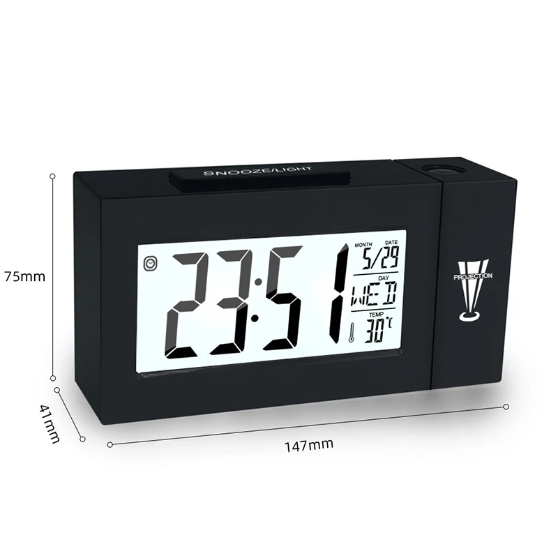 Projector Digital Alarm Clock Ceiling Display Desk Table Clock Temperature New Fashion Attention Projection Snooze Reloj