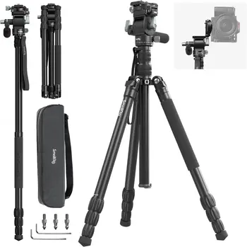 SmallRig CT195 Video Tripod Kit Camera Tripod with Pan Tilt Fluid Head for Vertical/Horizontal Shooting 4307