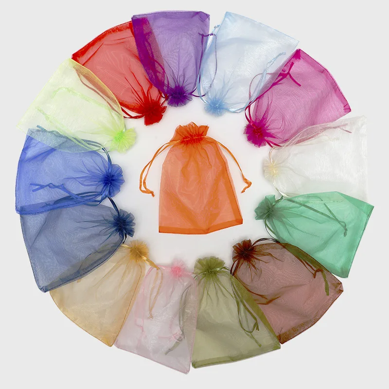9cm-30cm Colorful Silk Organza Bag Gift Pouch Mesh Bags Custom Logo Drawstring Organza Bags for Jewelry Sugar Cosmetics Packing.jpg