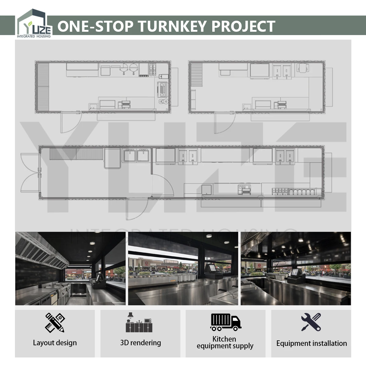 product custom design prefab 20ft outdoor commercial rooftop modular shipping container bbq kiosk with full equipment-2