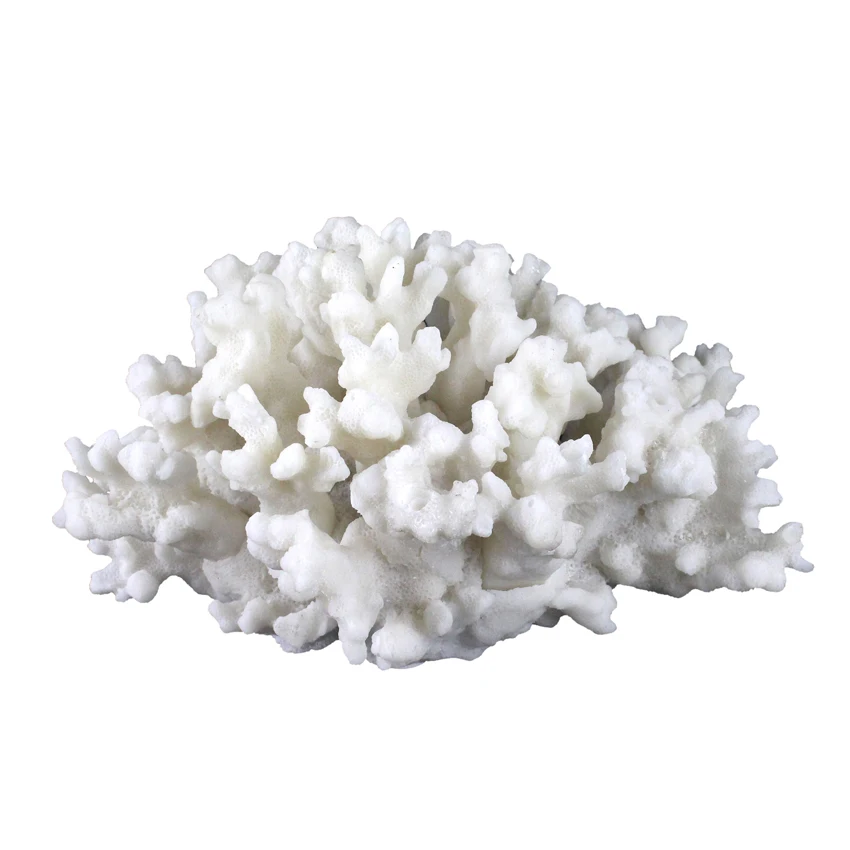 Home Decoration Crafts Coral Aquarium for Home Accessories Artificial Resin White SCULPTURE Handmade 18.5*14*10cm * Artistic